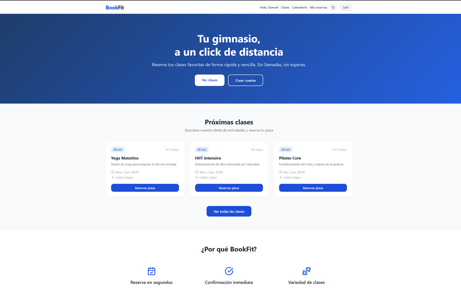 Captura de BookFit